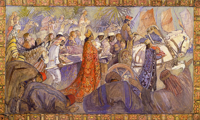 Painiting-Jews celebrating Cyrus-American painter