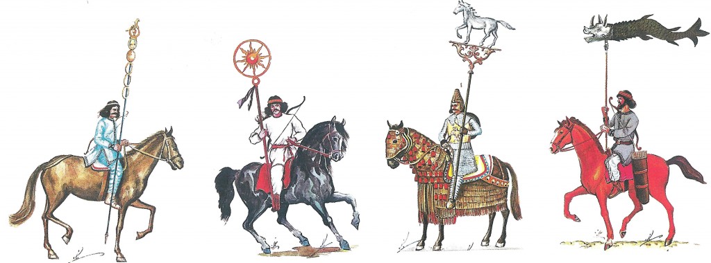 30-Parthian Cavalry officers and banners