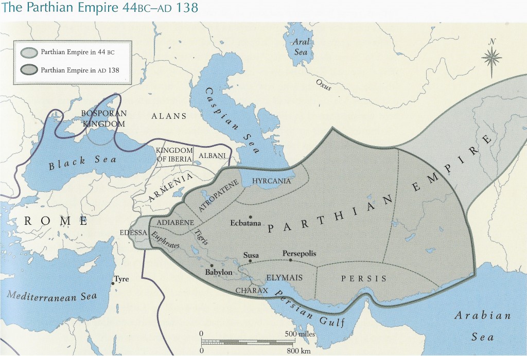 1-Map of Parthian Empire 44 BC to 138 AD