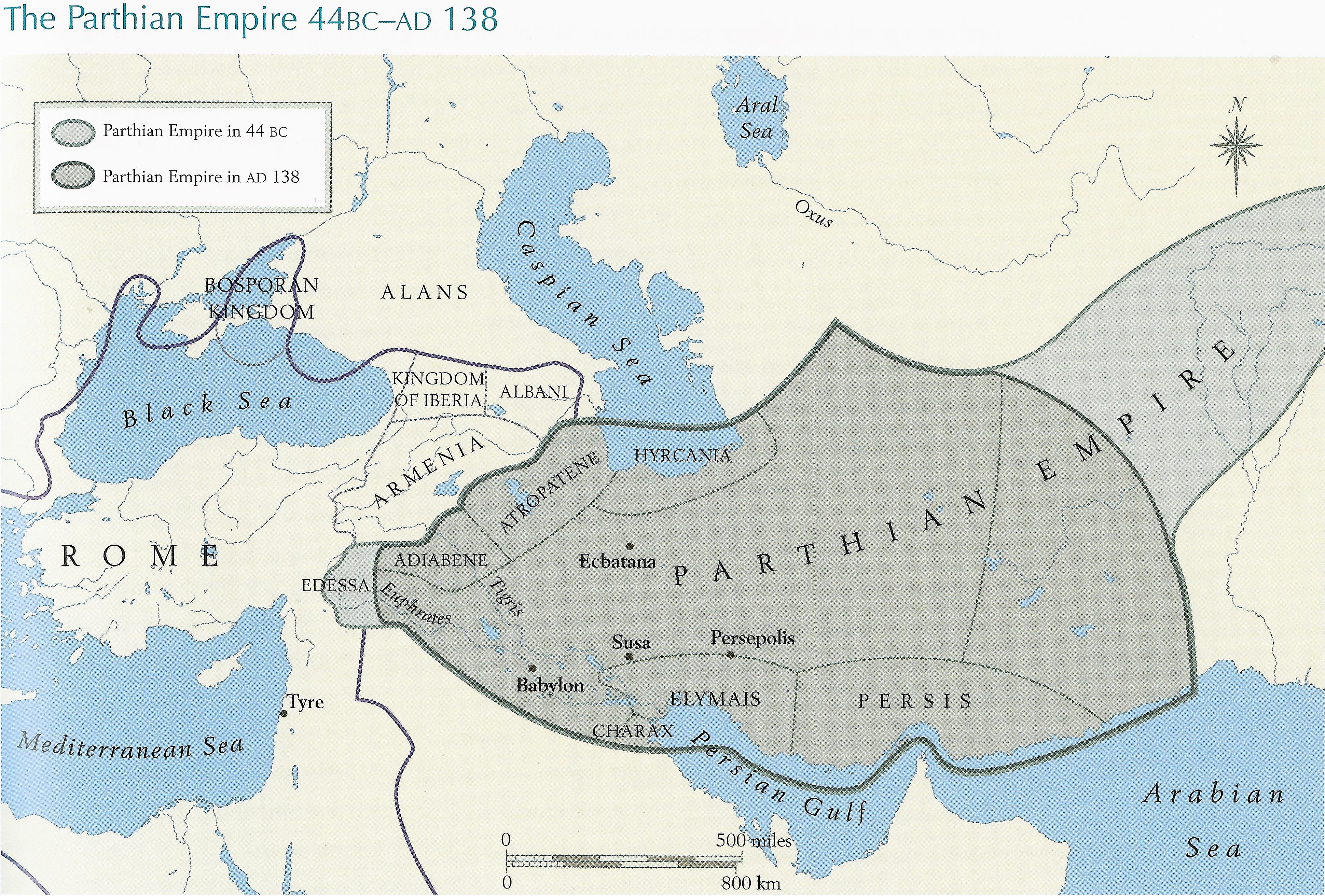 34-Map of Parthian Empire 44 BC to 138 AD