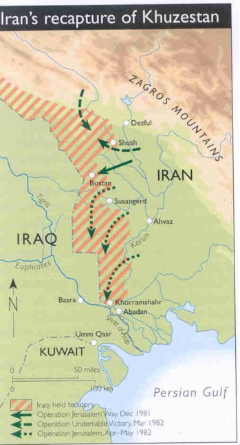 Map-Iran recapture Khuzestan