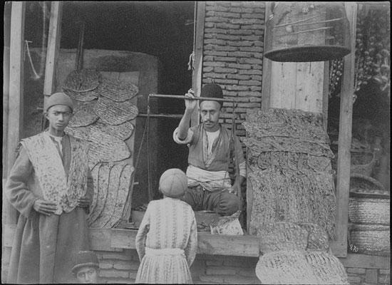 Selling bread Tehran qajar era